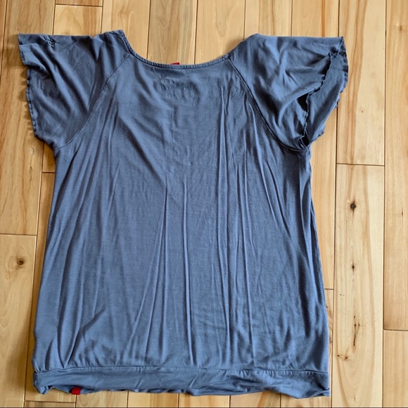 Flutter-sleeve, cowl neck tee - Picture 7 of 8